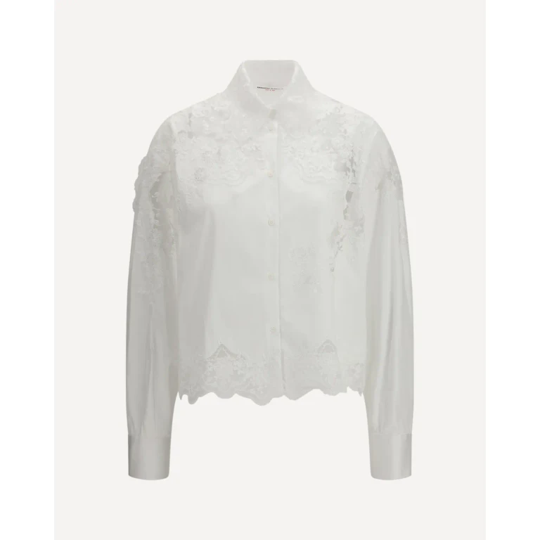 Camicia in cotone Ermanno Scervino con dettagli in pizzo