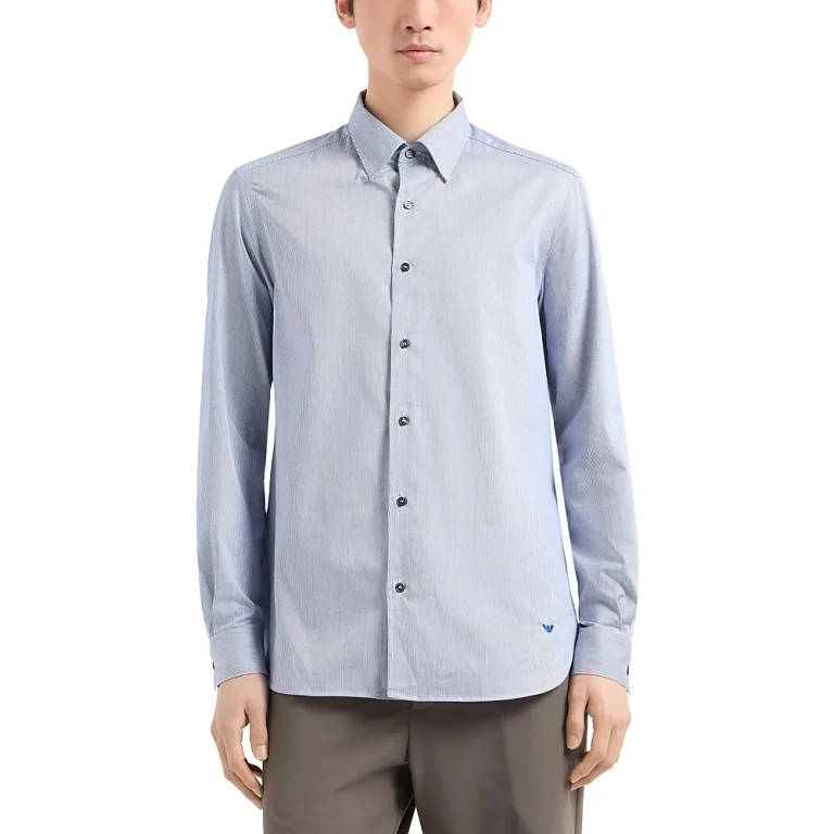 Emporio Armani Striped Regular Fit Button Down Shirt