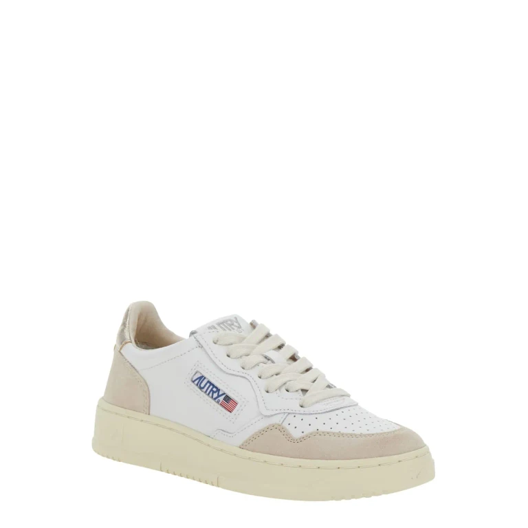 Autry medalist White Low Top Sneakers With Logo Patch On Tongue And Side In Leather Blend Woman