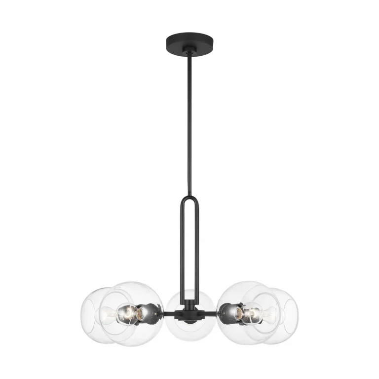 Midnight Black Five Light Chandelier from the Codyn Collection