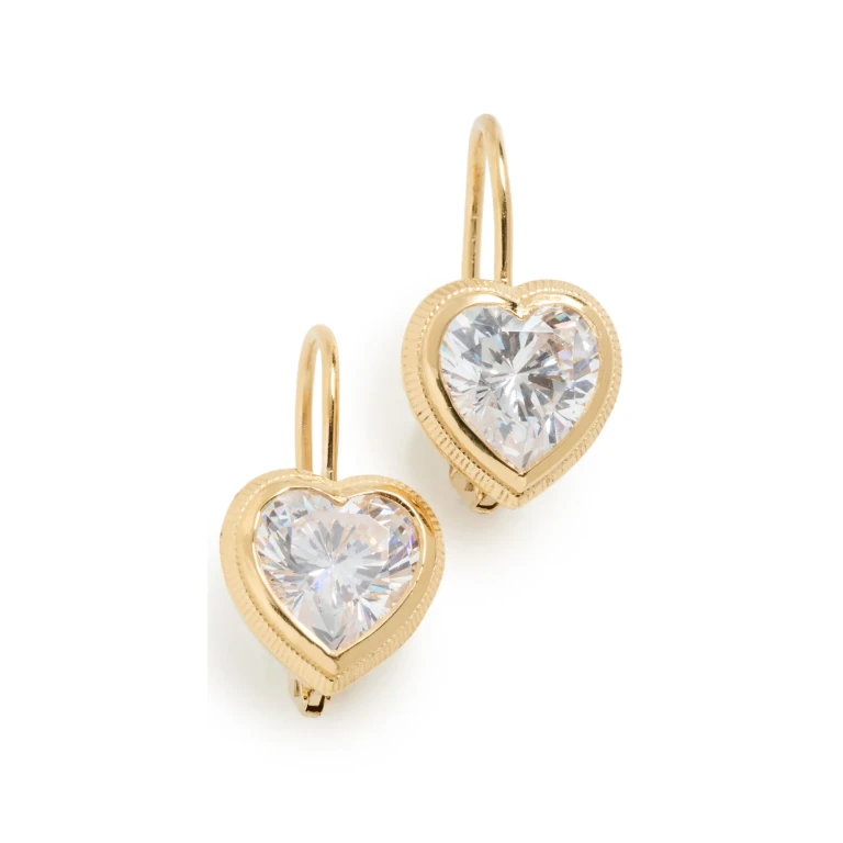 HART Bezel Heart Earrings Gold One Size