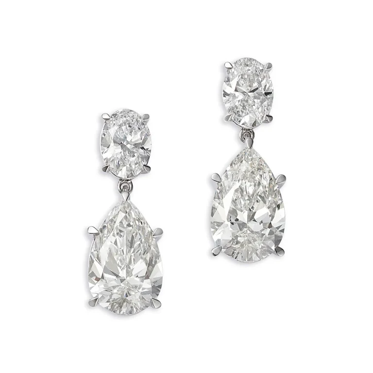 Luxe Collection Certified Lab Grown Diamond Drop Earrings in 14K White Gold, 8.0 tcw