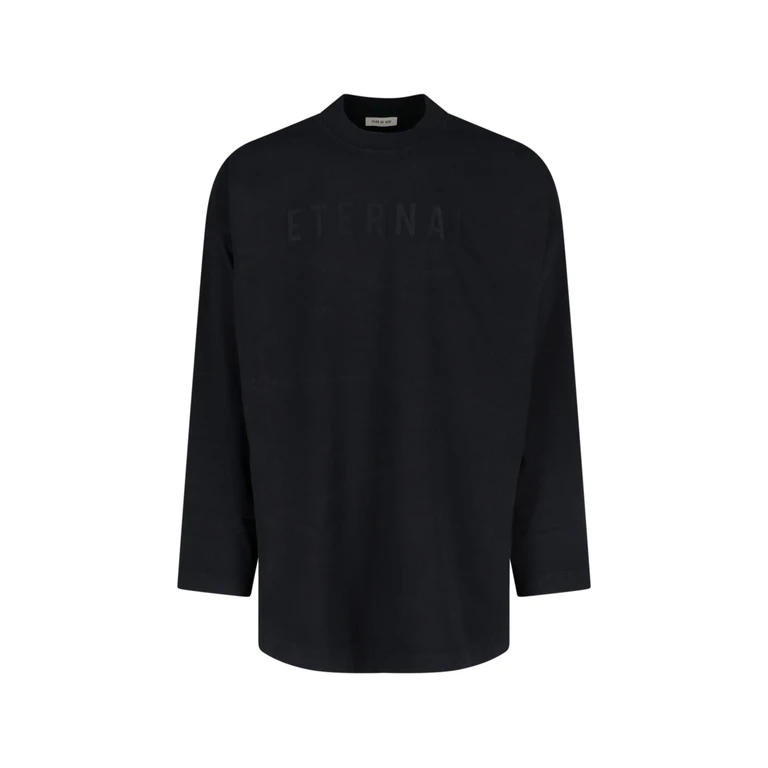 Fear of God eternal Beige Crewneck T-shirt With Dropped Shoulders And Tonal Embroidery On The Front In Cotton Blend Man