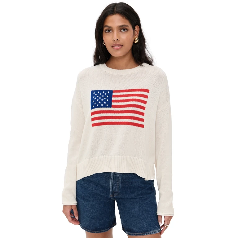Z Supply Sienna Flag Sweater Sea Salt S
