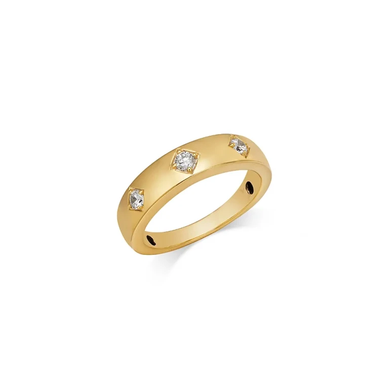 Men's Diamond Band Ring in 14K Yellow Gold, 0.25 tcw