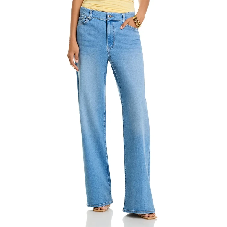 Frame Le Slim Palazzo High Rise Wide Leg Jeans in Rinse