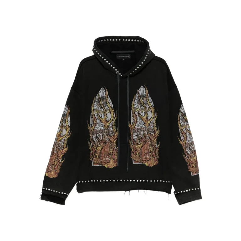 Who Decides War Stud-detail Graphic-print Hoodie