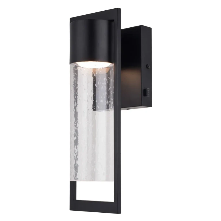 Matte Black LED Outdoor Wall Light from the Sawyer Collection