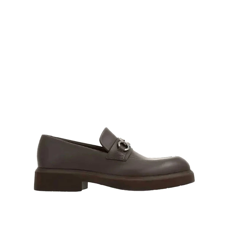 Salvatore Ferragamo Fiorello Leather Loafers Brown Calf - Men