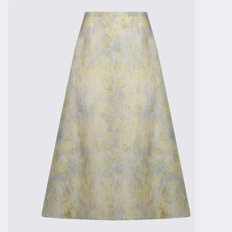 Alberta Ferretti Yellow Silk Skirt