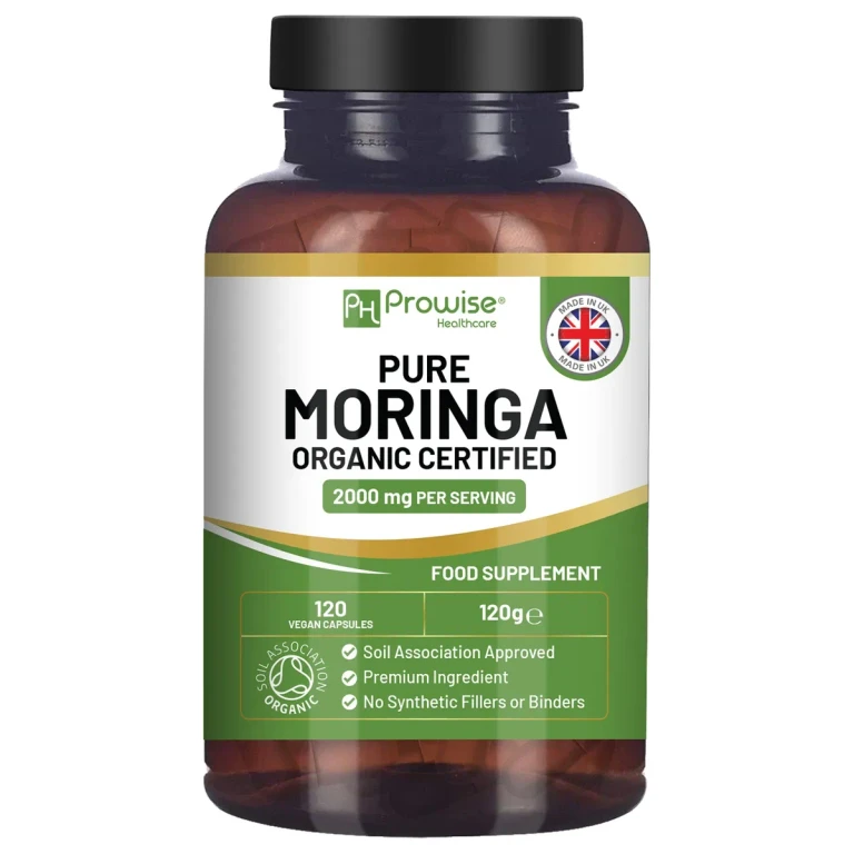 Organic Moringa 2000mg per serving 120 Vegan Capsules | Moringa Oleifera Leaf Supplement | 100% Natural Soil Association Organic Certified