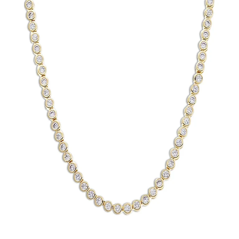 By Adina Eden Cubic Zirconia Bezel Tennis Necklace, 16