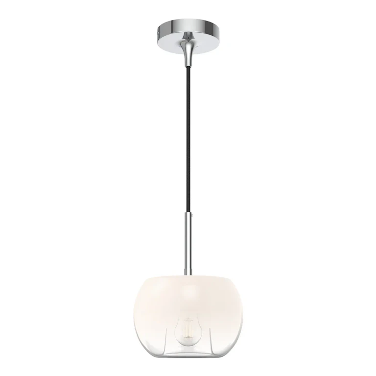 Chrome Opal Glass One Light Pendant from the Samar Collection