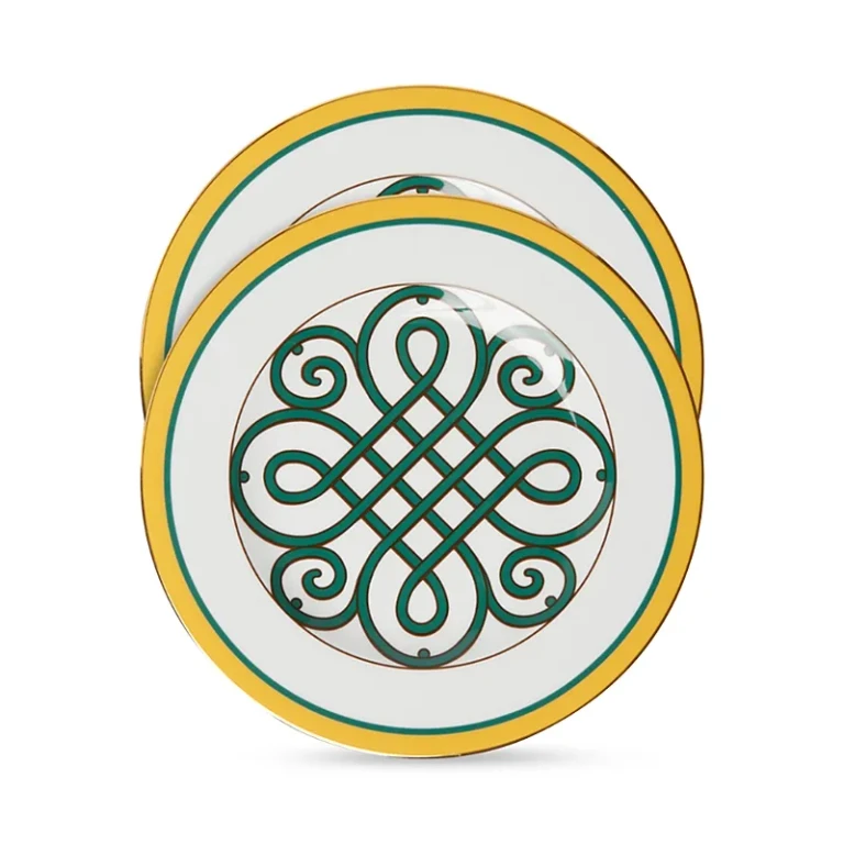 La DoubleJ Painted Trim Dinner Plates, Set of 2