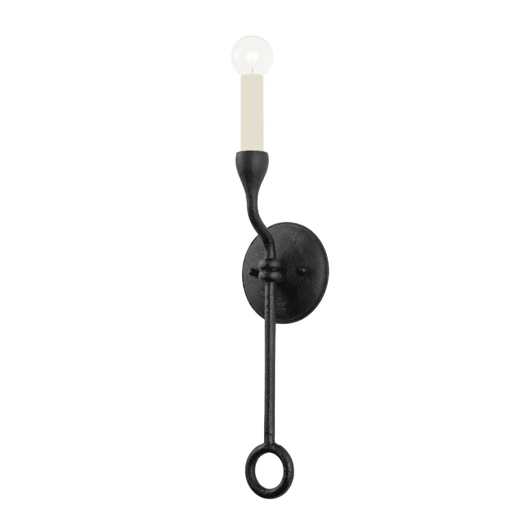 Black Iron One Light Wall Sconce from the Orson Collection