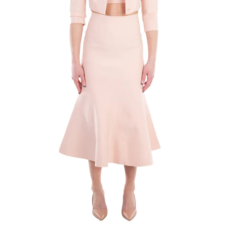 Victoria Beckham Peach Fitted Flared Skirt