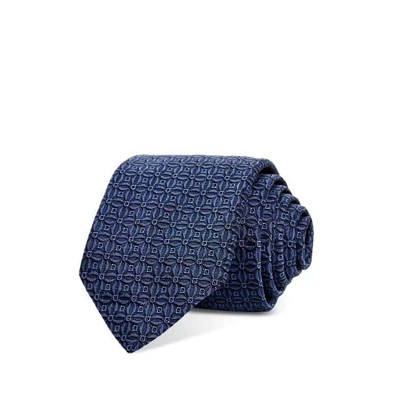 Ferragamo Silk Skinny Geometric Tie