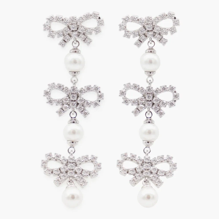 self-portrait Silver Crystal Earrings