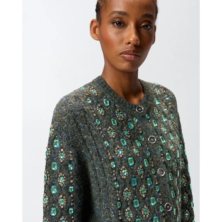 Pinko Cardigan with Jewel Embroidery - XXS