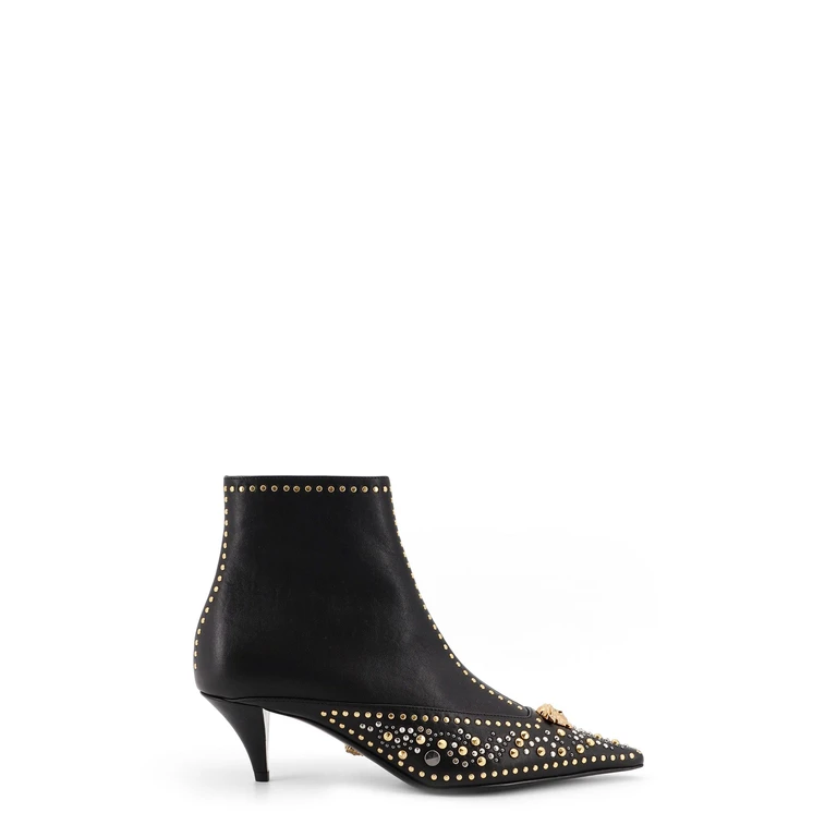Versace Boots Black-versace Gold+palladium Pelle - Women