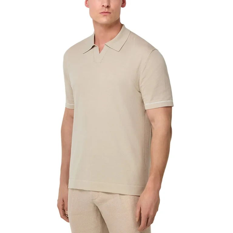 Boggi Milano Cotton Crepe Knit Polo Shirt