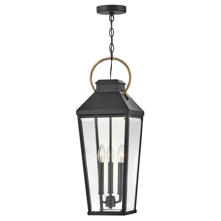 Black LED Hanging Lantern from the Dawson Collection