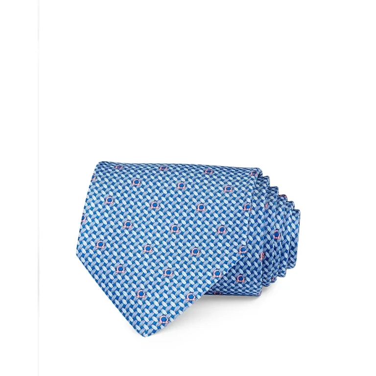 Salvatore Ferragamo Woven Gancini Silk Classic Necktie