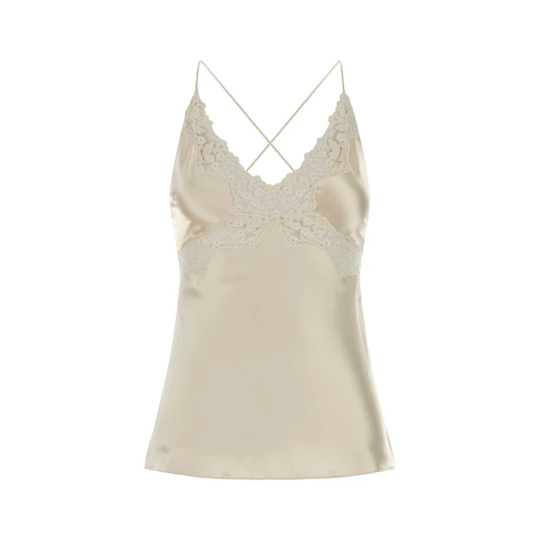Ivory Satin Top Bianco Maglie - Women
