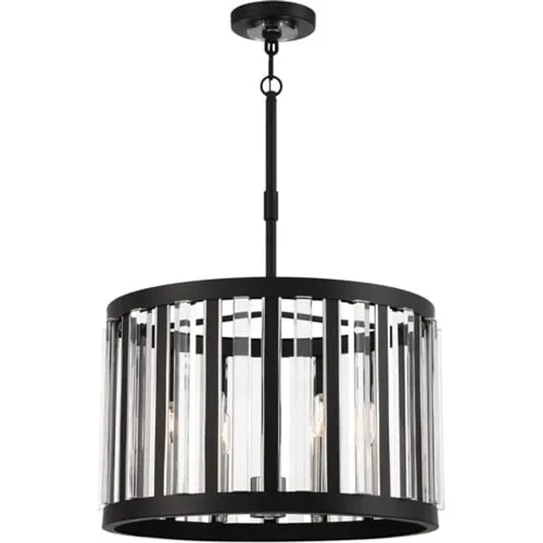 Majestic Splendor 6-Light Chandelier in Polished Nickel and Sand Coal