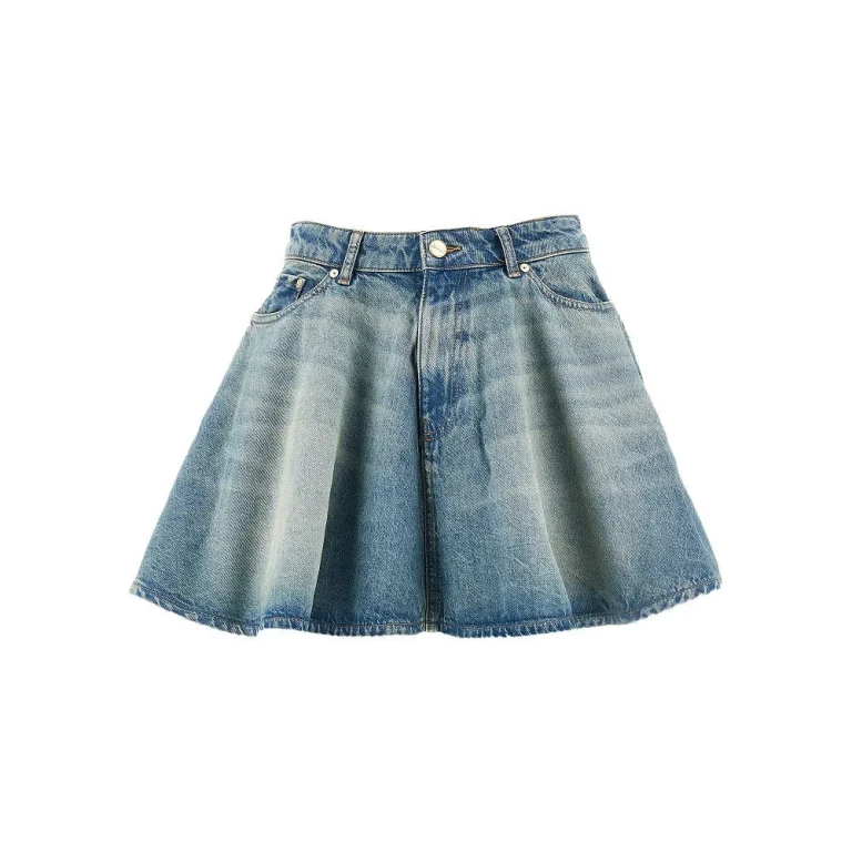 Minigonna svasata in denim GANNI
