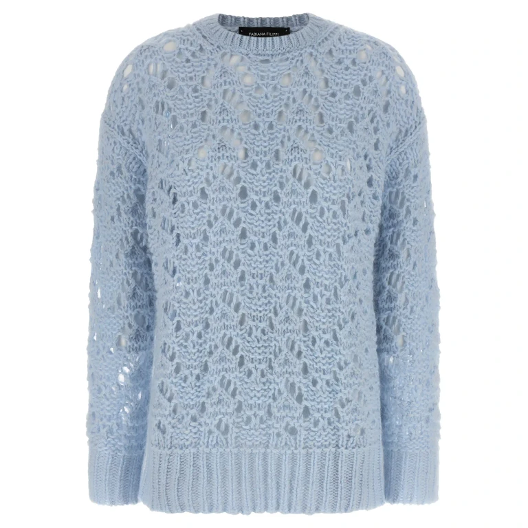 Fabiana Filippi Pull Col Rond - Bleu