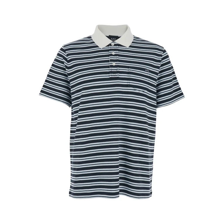 A. P.C. Multicolor Polo Shirt With Horizontal Striped Motif In Cotton For Men