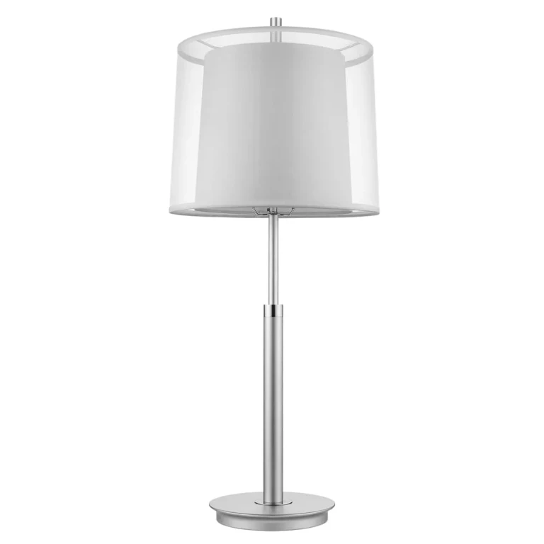 Metallic Silver Polished Chrome One Light Table Lamp from the Nimbus Collection