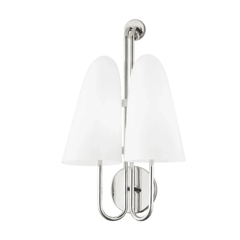 Polished Nickel Two Light Wall Sconce from the Slate Hill Collection