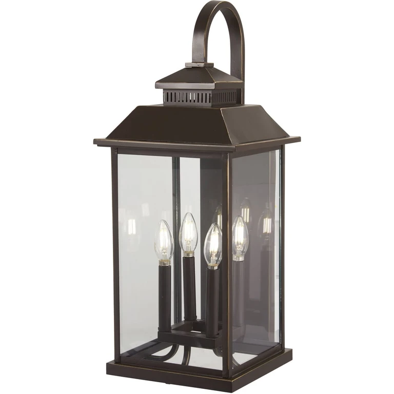 Miner'S Loft 4-Light 26" Outdoor Wall Light in Oil Rubbed Bronze with Gold High