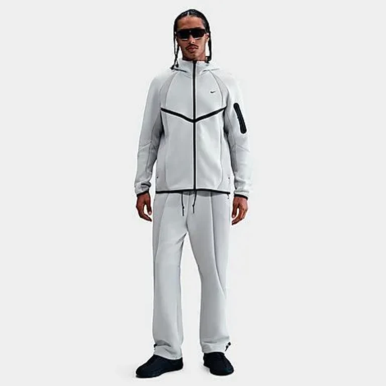 Nike Men's Tech Fleece Pro Open Hem Pants in Light Silver/Light Smoke Grey/Black Size: XS