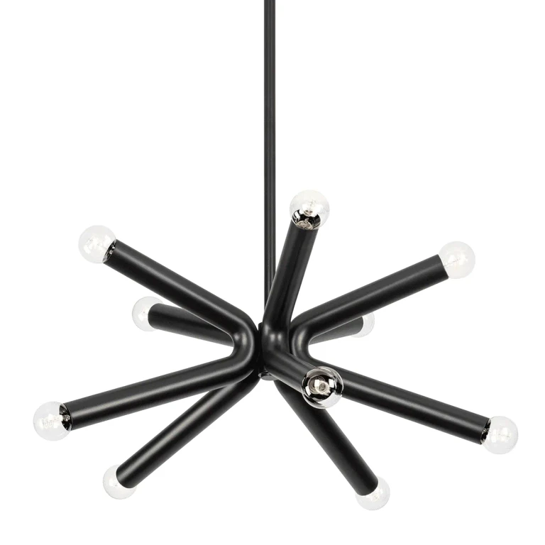Soft Black Ten Light Chandelier from the Dash Collection