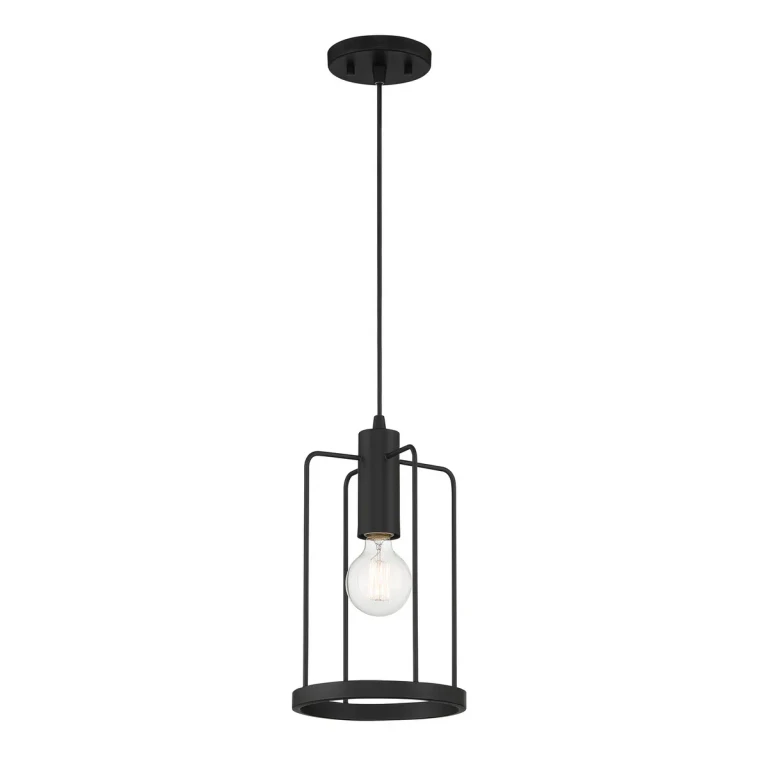 Matte Black One Light Pendant from the Tafo Collection