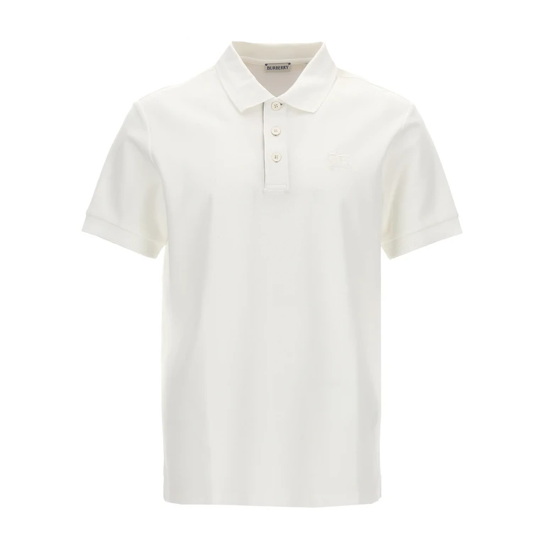 Burberry Logo embroidery polo shirt White Cotton - Men