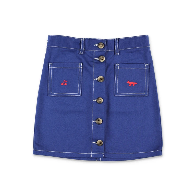 Girl's Embroidered Logo Cotton Pencil Mini Skirt (S06GSKW000120534)