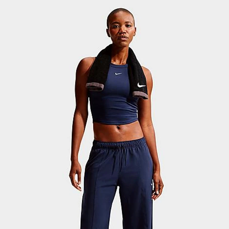 Nike Women's One Dri-FIT Cropped Tank Top in Midnight Navy/White Size: XS