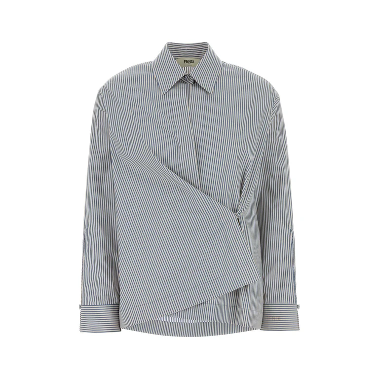 Fendi Embroidered Poplin Shirt Anise-26 Exterior: Cotton Camicie - Women