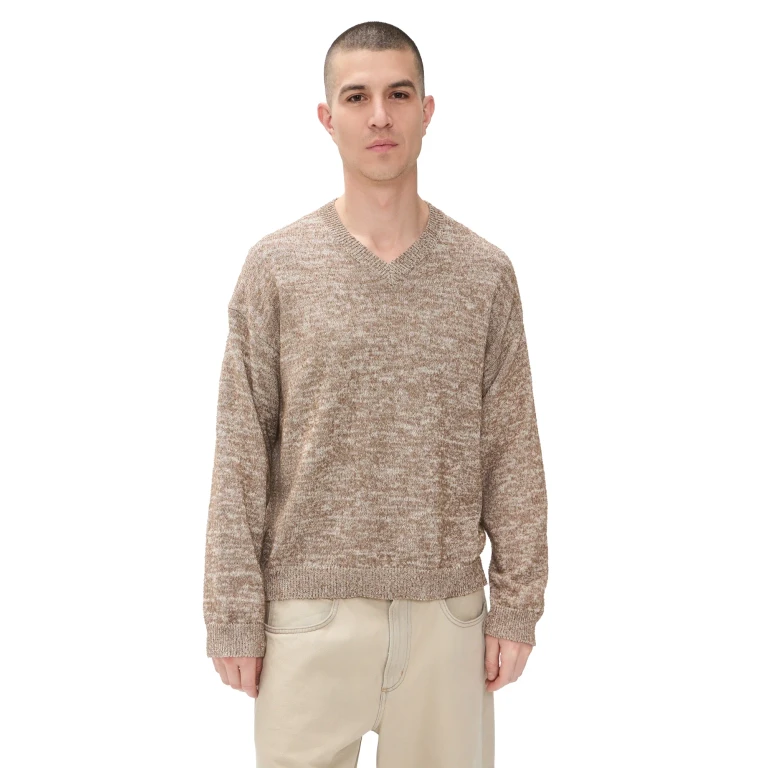 Maison Margiela Light Boucle V Neck Sweater Light Brown/Beige M
