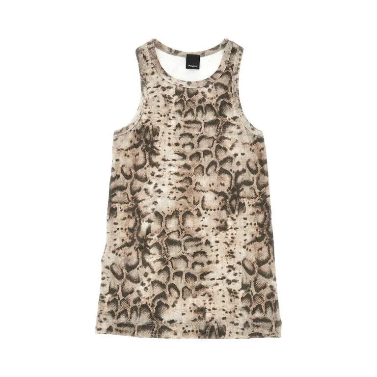 PINKO Animalier print ribbed tank top Woman XS