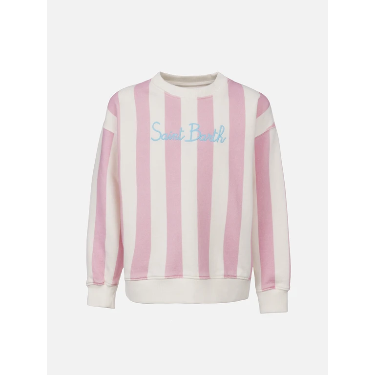 Mc2 Saint Barth Girl Striped Sweatshirt Briony With Saint Barth Embroidery Rigato