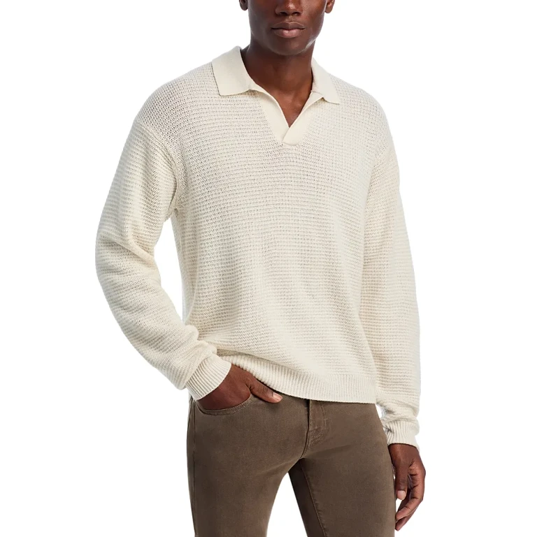 Frame Textured Polo Sweater