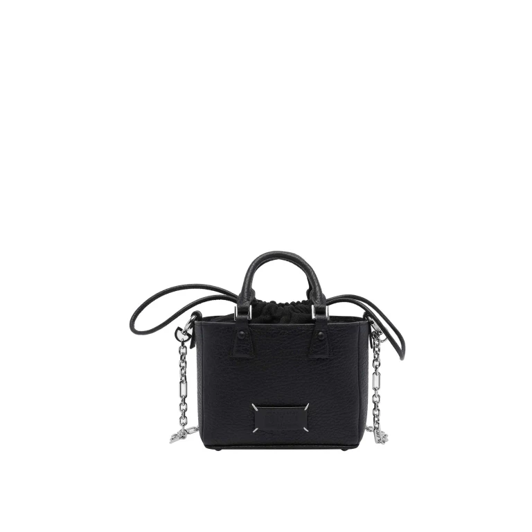 Maison Margiela Black Leather 5ac Horizontal Satchel