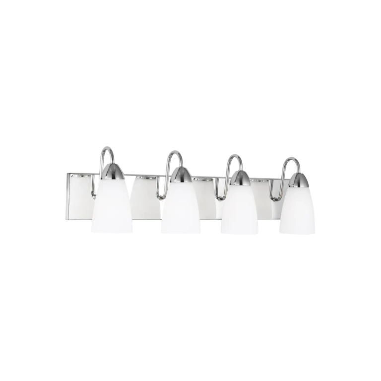 Chrome Four Light Wall Bath from the Seville Collection