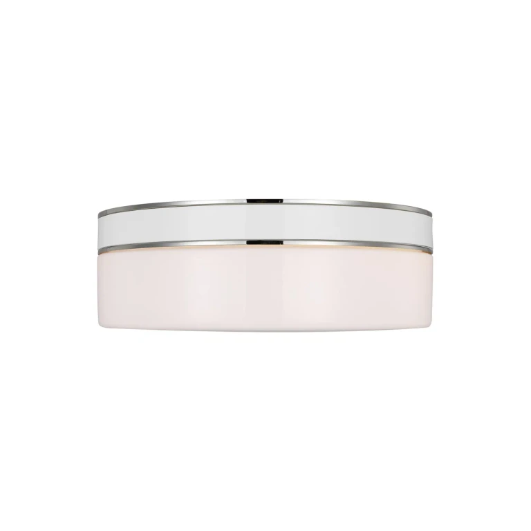 Visual Comfort Studio Monroe 2-Light Ceiling Light in Polished Nickel And Gloss White by Kate Spade New York