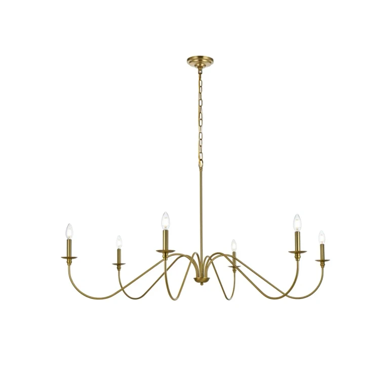Satin Gold Six Light Chandelier from the Rohan Collection